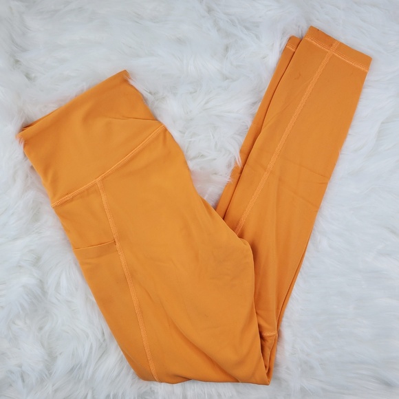 NWOT Athleta Orange Salutation Pocket Leggings - Picture 6 of 6